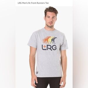 LRG Men's Rc Front Runners 100% Cotton Super SoftTee light heather grey size S